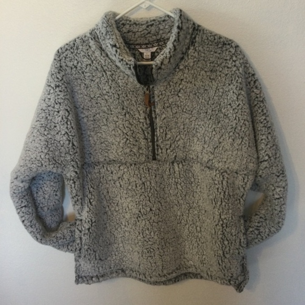 Time and True Gray & Black Soft Heavier Slip Over Jacket Top Size Large